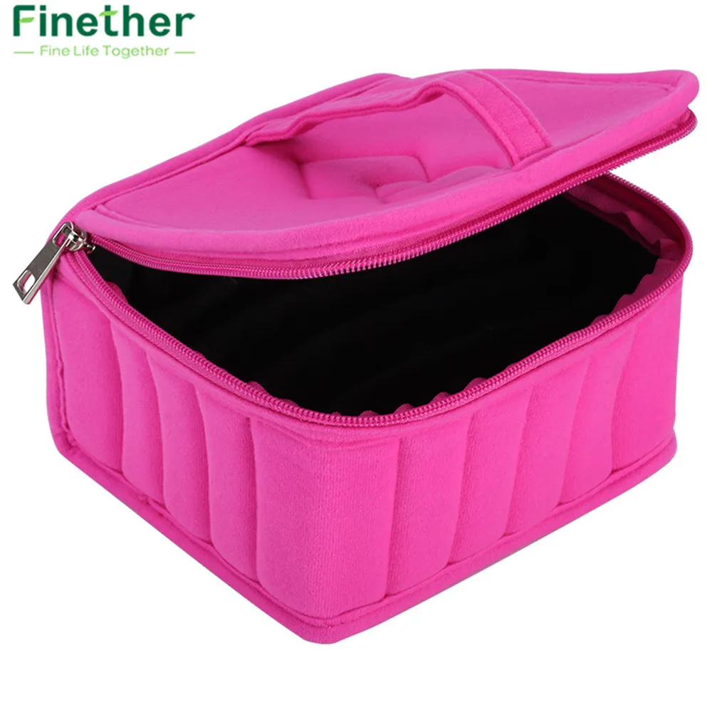 Finether 30-Bottle Essential Oil Carrying Holder Case Perfume Oil Portable Travel Storage Box Nail Polish Organizer Storage Bag 3