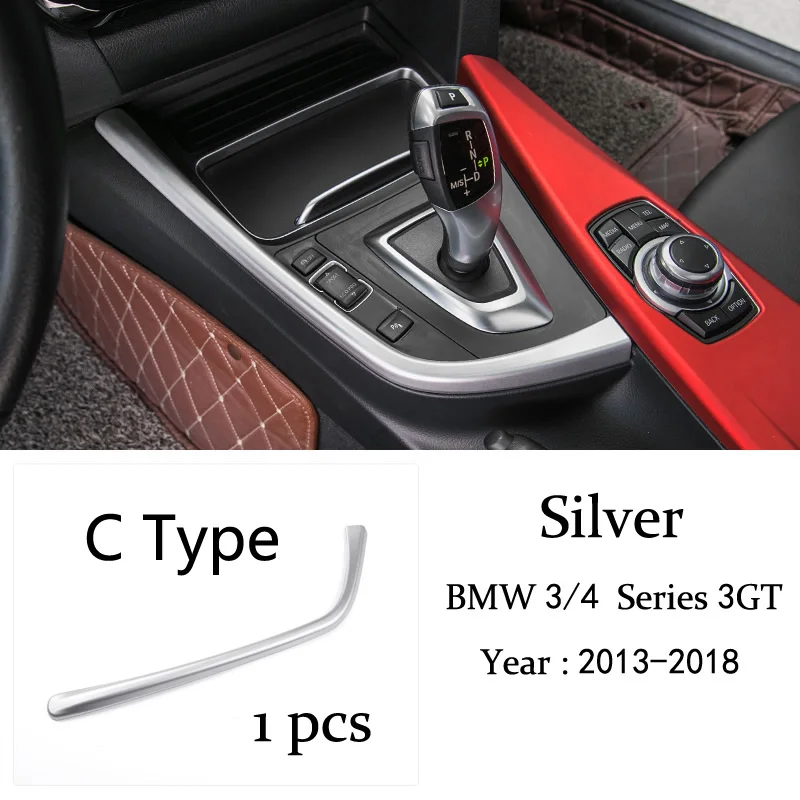 Автомобильная внутренняя центральная консоль коробка переключения передач с блестками накладка полоски 3D наклейки Чехлы для BMW 3 4 серии 3GT F30 F31 F32 F34 F36 - Название цвета: C Type