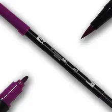 Японский цветной художественный маркер ручка с двойной головкой Дизайн кисть маркер ручка художественная Живопись принадлежности манга 603-837 фиолетовый и красный цвета тона