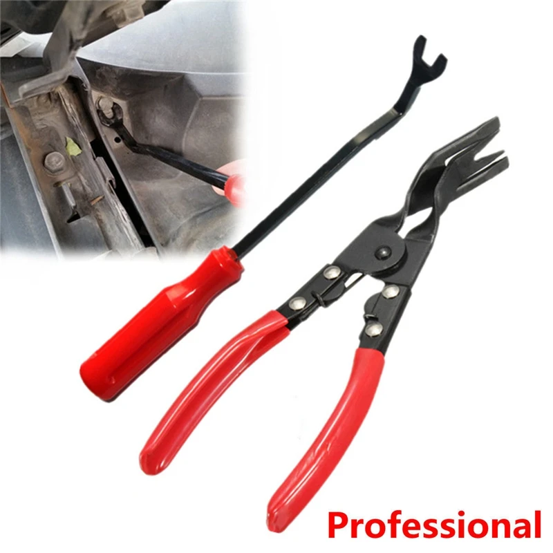 2pcs/Set Car Interior Door Panel & Trim Clip Removal Plier Upholstery Remover Pry Bar Tool Car Door Trim Clip Remover 2pcs/Set Car Interior Door Panel & Trim Clip Removal Plier Upholstery Remover Pry Bar Tool Car Door Trim Clip Remover
