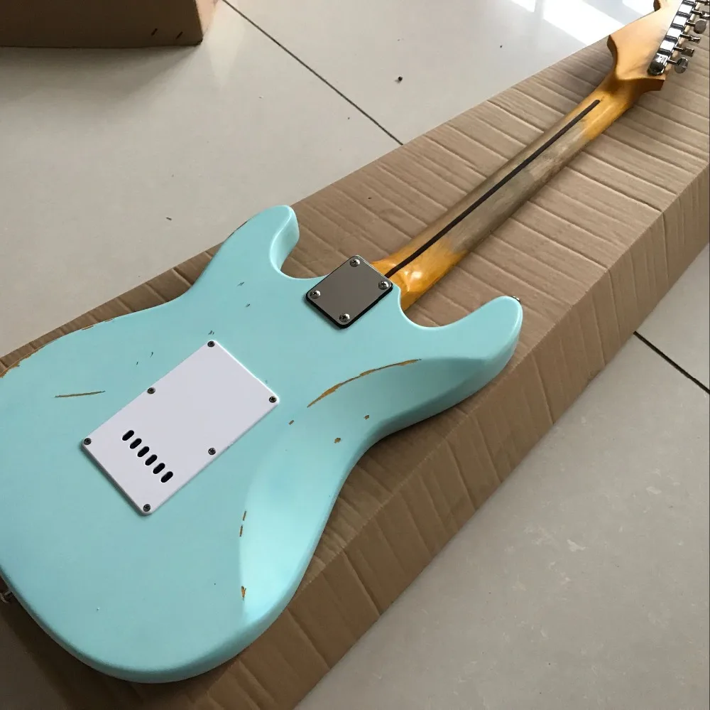 Nueva guitarra eléctrica estándar ST, handwork gitaar 6 cuerdas, guitarra digitalizadora stratocaster Maple, fotos reales,
