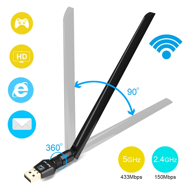 WiFi USB Антенна адаптер AC600Mbps беспроводной 600 м 2 4G 5 ГГц Двухдиапазонная Wifi сетевая