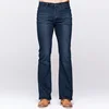 LGRG Mens Slim Boot Cut Jeans Classic Stretch Denim Slightly Flare Deep Blue Jeans Fashion Stretch Trousers 2