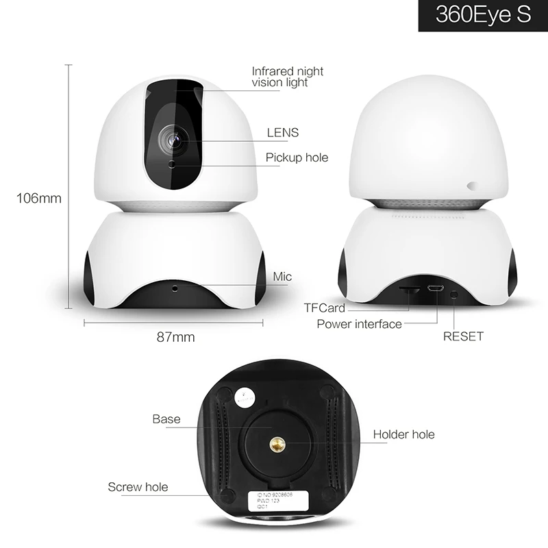 WQ Ip Camrea Wifi камера видеонаблюдения 720P ночное видение P2P Onvif Обнаружение движения