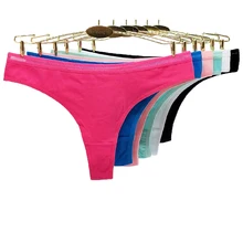 6 шт./лот одноцветное Цвет сексуальные женские стринги 95% хлопковые дышащие Underwaer брюки Simple Стиль стринги с низкой посадкой женские трусики