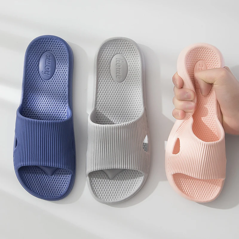 

2019 New Summer Household Family Men Women Flat Slippers Indoor Home Bathroom Prevent Slippery Basic Slides Slippers