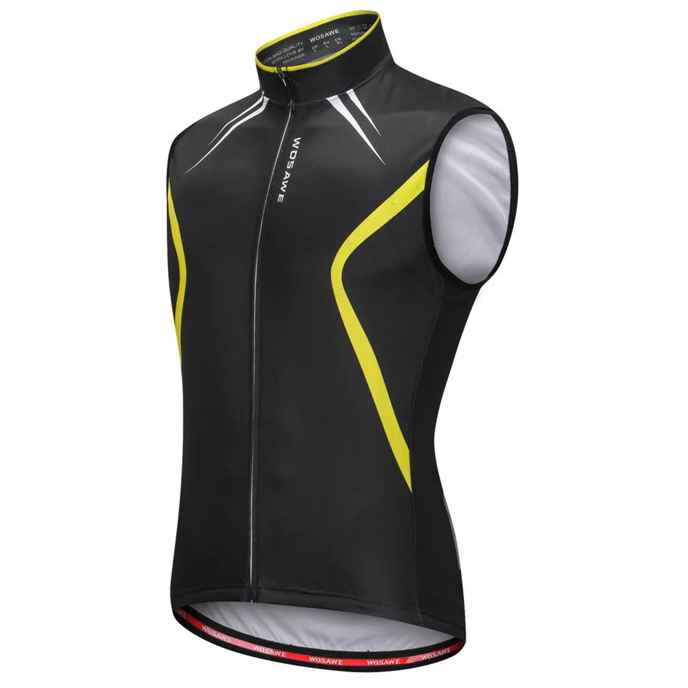 WOSAWE Thin Cycling Jackets Rain Repellent Sleeveless Windproof Reflective Waistcoat MTB Bike Clothing Men's Windbreaker Jackets