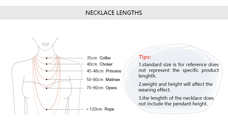 necklace size chart 
