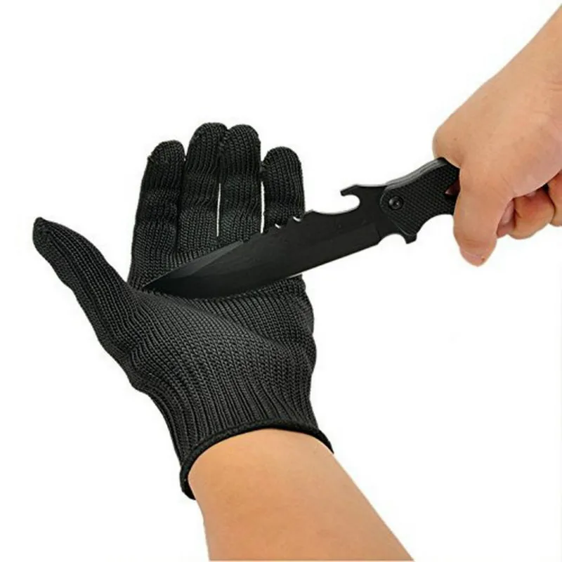 1/пара черный защитные перчатки порезостойкие защитные проволоки из нержавеющей стали мясник анти-резка рабочие перчатки
