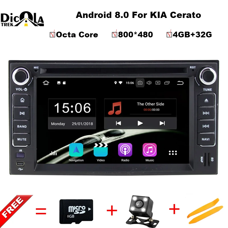 

2 din Android 8.0 Octa Core CAR DVD player navigation FOR KIA CERATO CEED SPORTAGE 2004-2010 car audio stereo Multimedia GPS