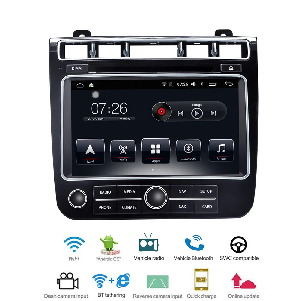 Автомобильный мультимедийный плеер 2 Din Android 7 1 автомобильный DVD для VW/Volkswagen Touareg 2016