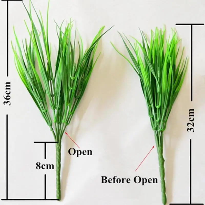 10 шт./лот искусственная трава зеленые растения 7 вилка имитация пластиковая свежая трава для аквариума украшение для аквариума домашний декор