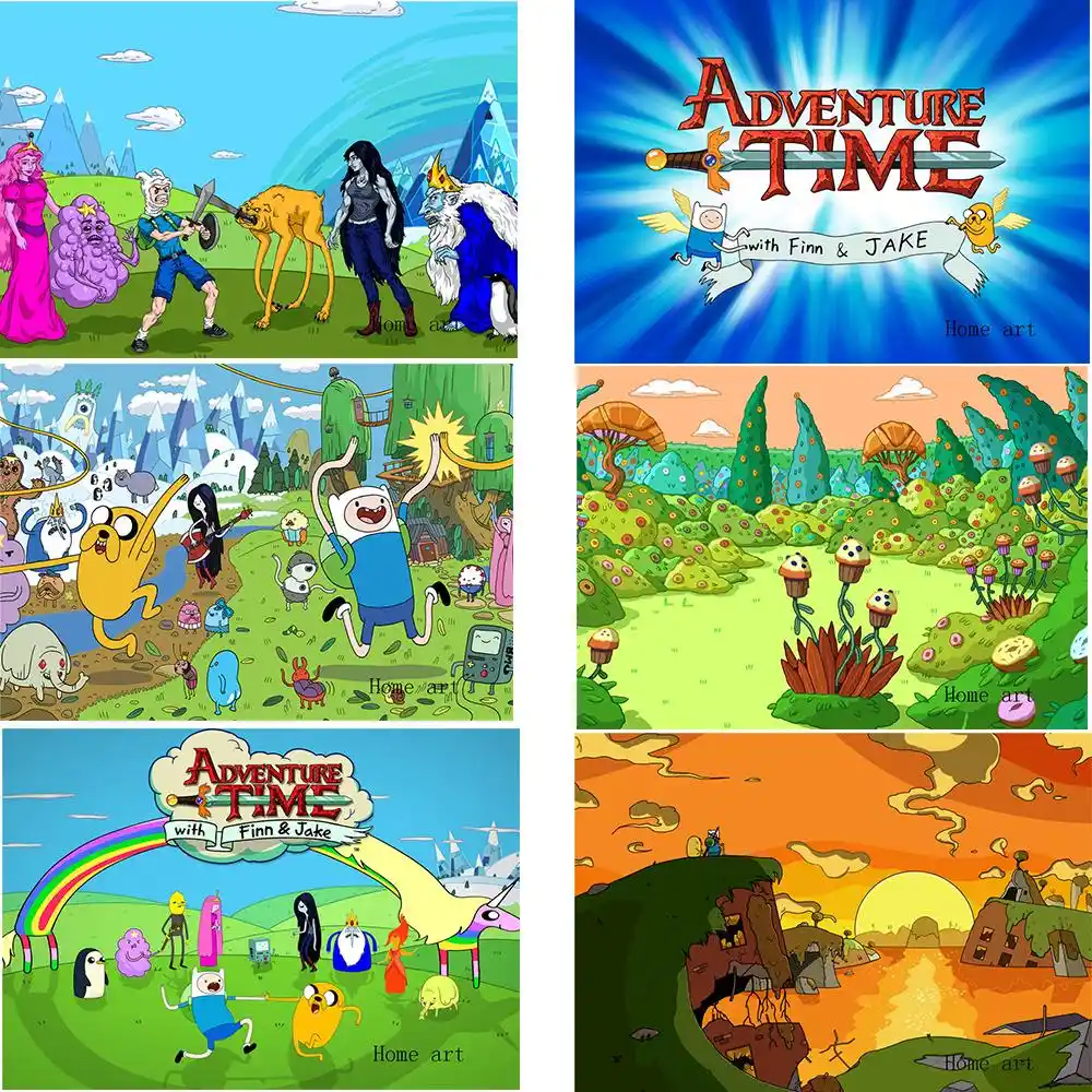 Jake Adventure Time Finn Con E Klasik Kartun Stiker Dinding Rumah