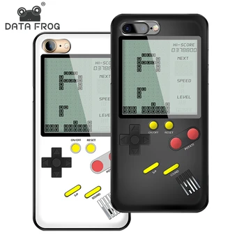 

Data Frog 2 In 1 Retro Tetris Game Phone Case For Iphone X/6/7/8 Portable and Mini Handheld Gameboy Case For Iphone 7P Best Gift