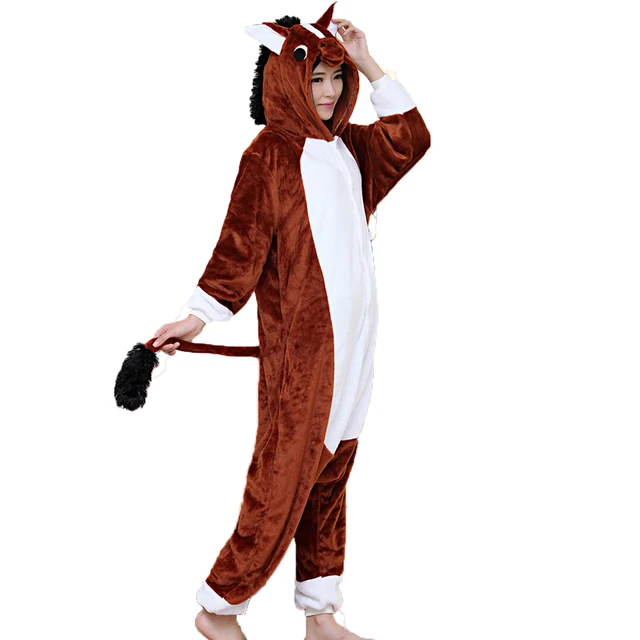 Adult Unisex Women Onesie Wholesale Animal Kigurumi Pajamas Brown