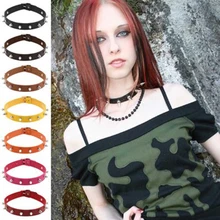 

Black Spike choker Sexy gothic jewelry Harajuku belt collar women pu leather goth choker necklace for women party club chocker