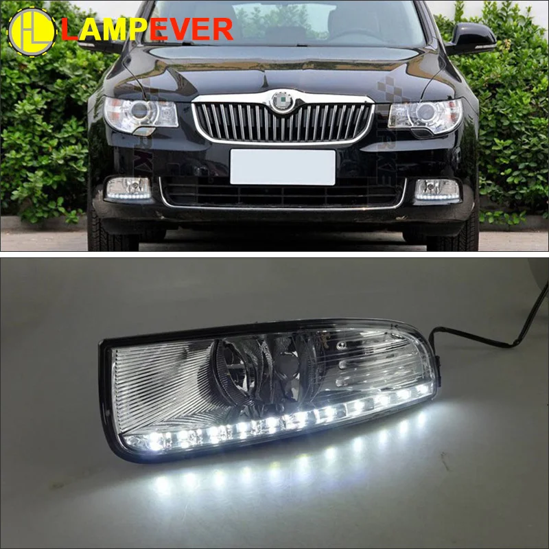 For Skoda Superb 2010 2013,Super Brightness Waterproof ABS Car DRL 12V