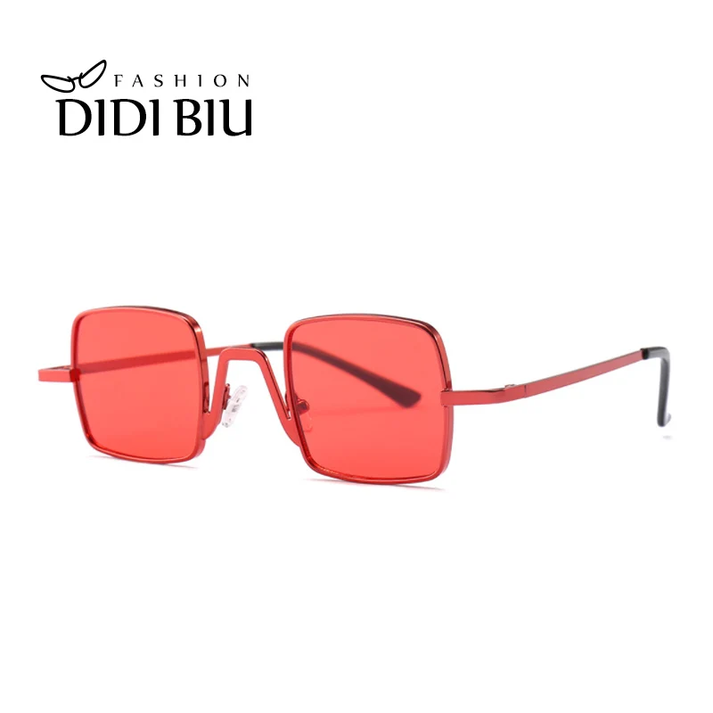 

Trendy Square Small Sunglasses Women Brand Design Vintage Punk Alloy Mini Sun Glasses Female Red Shades Mirror Lens Gafas WH1105