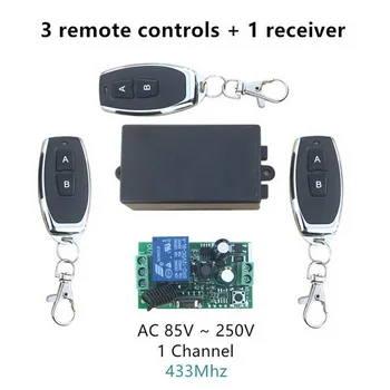 

100pcs AC 110V 220V 1CH RF 433Mhz Wireless Remote Control Switch Learning CodeController and 3pcs Remote