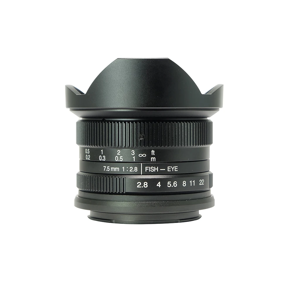 Ручной Объектив fisheye 7artisans 7 5 мм f2.8 объектив с фиксированным праймером 180 для