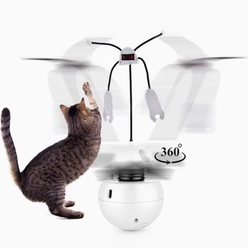 

Electronic Motion Cat Toy Interactive Cat Toy Multi Function Automatic Cat Toy Ball Tumbler with Chaser Light Sound For Kitty