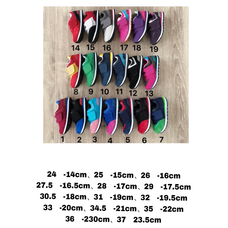 

Brand Original Kids Sneakers Hook and Loop Boys Girls Casual Running Shoes write the color 1-19 you want in your order