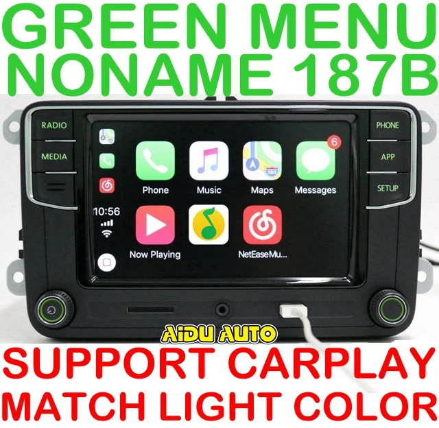 

AIDUAUTO Carplay Noname RCD330 RCD330G Plus Radio Green Backlight For Skoda Octavia fabia 6RD 035 187 B 6RD035187B