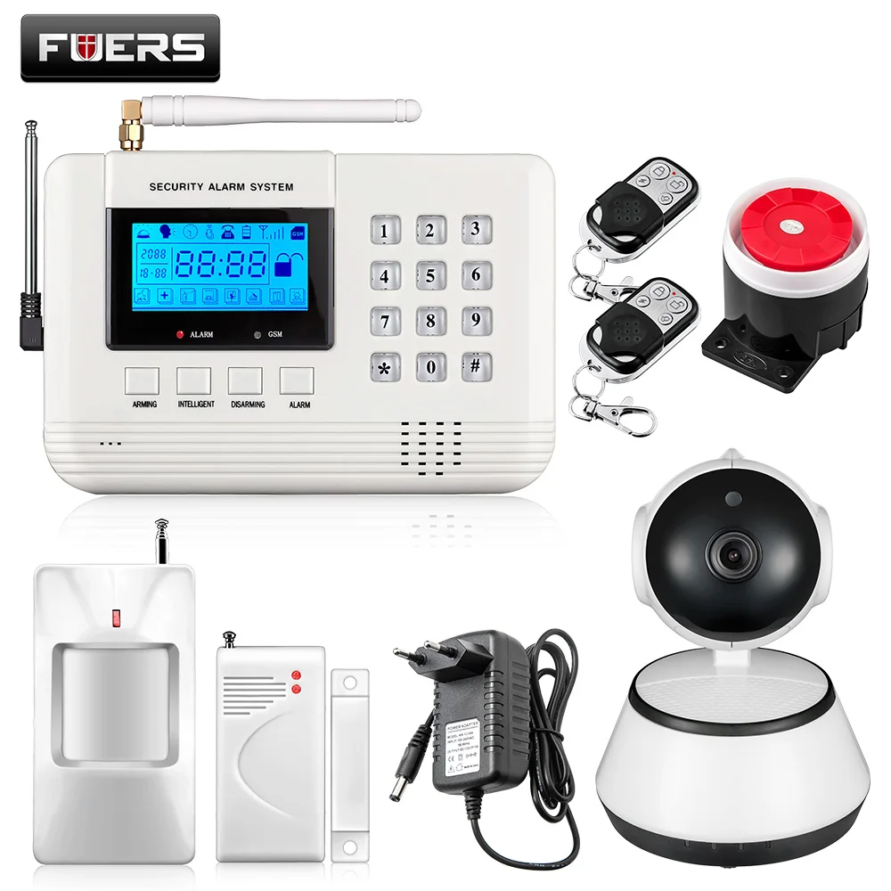 

Fuers Q2 Wireless GSM Alarm With PIP Motion Sensors 720P Wireless WiFi Camera Security Alarm System