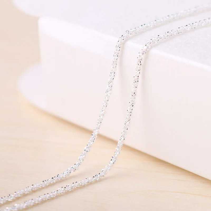 Стерлинговое Серебро 925 пробы 1 мм яркое ожерелье с цепочкой снежинки 1" /18" A2434