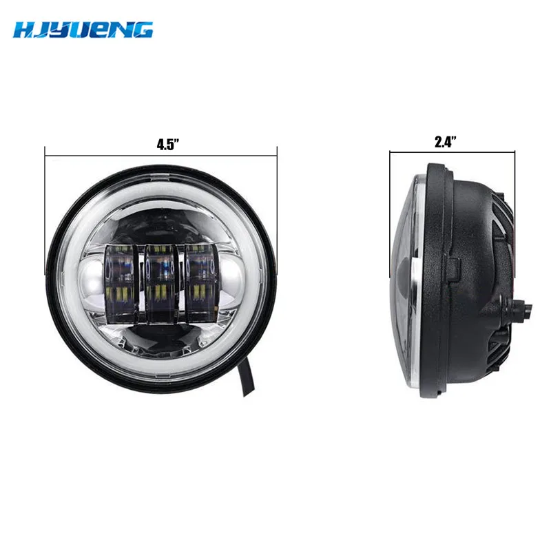 HJYUENG 45 Вт Harley Motor 7 &quotкруглый светодиодный фонарь DRL Hi/Lo луч и кронштейн 4 5&quot angel eyes