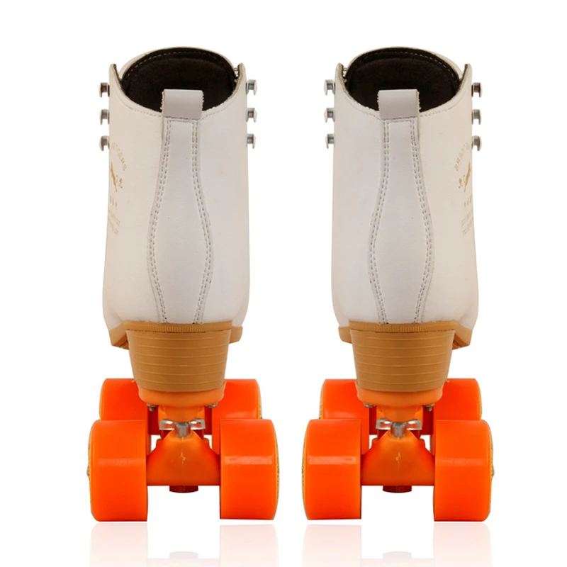 الفتيات 'معدّات رياضيّة للاستخدام في الخلاء زلاجات دوارة مع الأبيض أصلي جلد البقر تنفس المزدوج خطوط الأسطوانة أحذية التزلج