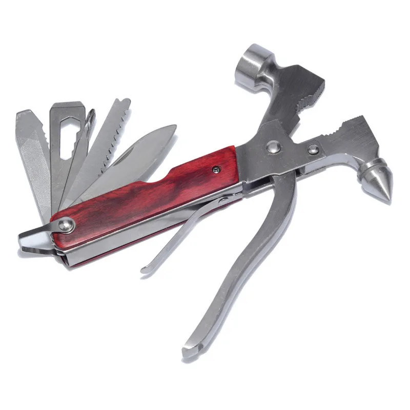 

Multipurpose Tools Wood Stainless Steel Cutter Survival Life-Saving Hammer Auto Rescue Multitool YAN88