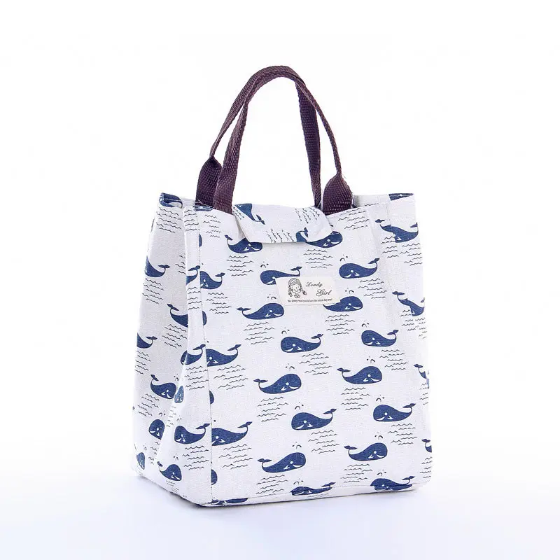 2018 Portable Canvas Waterproof Picnic Bag Insulation Package For Women Men Kids Lunch Food Storage Box Thermal Bag Cute Animal (6)