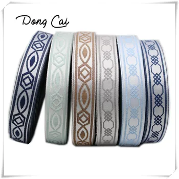 

5yards/lot Woven Jacquard Ribbon Geometric quadrangle webbing classical design curtain and clothing accessory