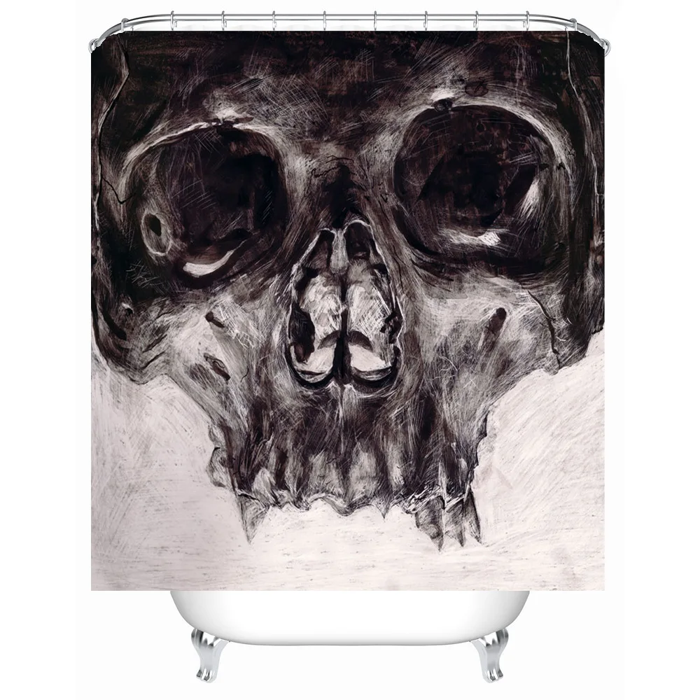 Shower Curtain Death Terror Skull Printed Waterproof Polyester Bath Curtain Bathroom Accessories 180x180cm Curtains Decoration Shower Curtain Bath Curtaincurtain Bathroom Aliexpress