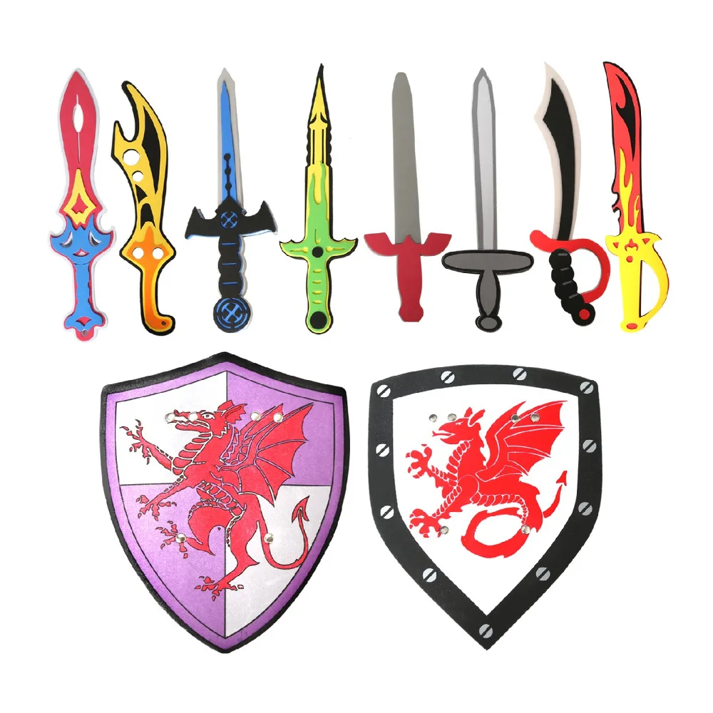Buy 10pcs EVA Foam Toy Swords Shield Set Soldier
