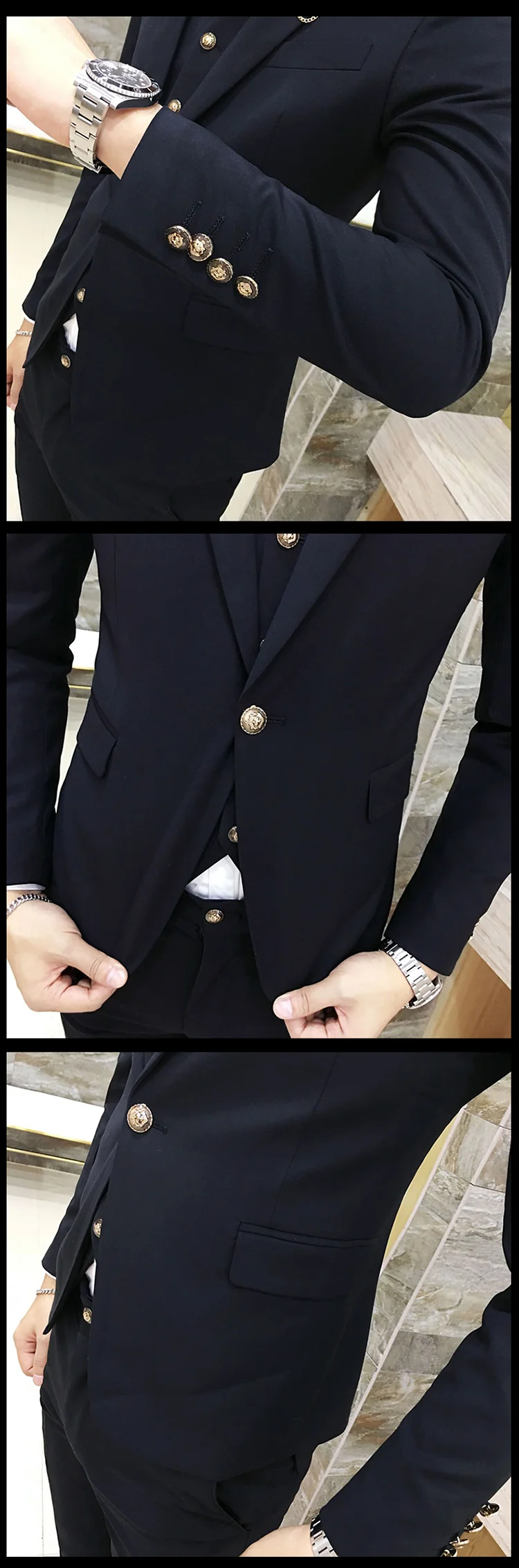 Мужской пиджак для молодых мужчин, размер S-3XL, Модный деловой мужской блейзер, куртки с длинным рукавом, чистый цвет, мужской пиджак