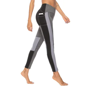 

Women Workout Leggings Push Fitness Leggings Female Fashion Patchwork Leggings Mujer Black Leggings Mesh stitching phone pocket
