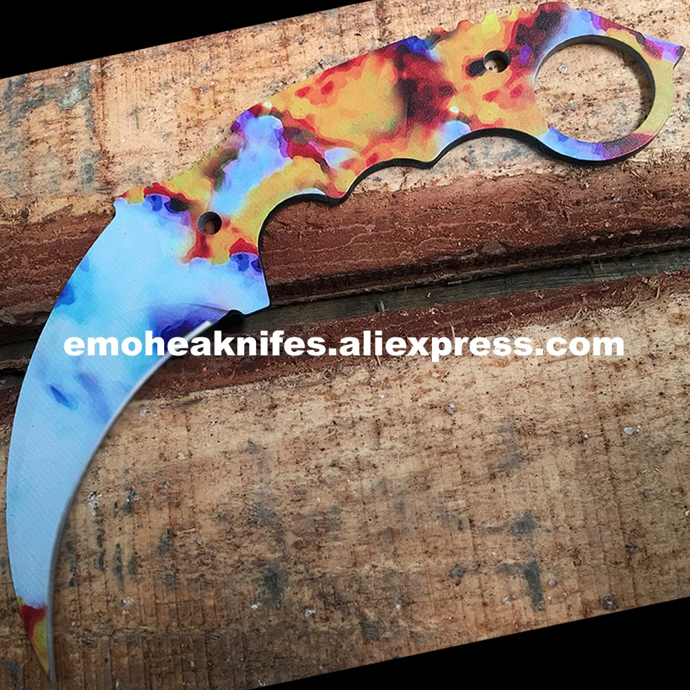 EK Case Hardened CS GO Karambit bowie Claw knife Sharp Counter Strike