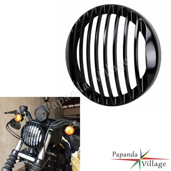 

Black Motorcycle 5.75" Front Retro Headlight Grill Guard Custom Headlamp Grill Cover For Harley Sportster XL 1200 883 2004-2014