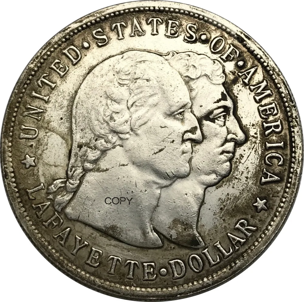 Соединенные Штаты Америки 1 доллар Lafayette 1900 латунные посеребренные копии монет |