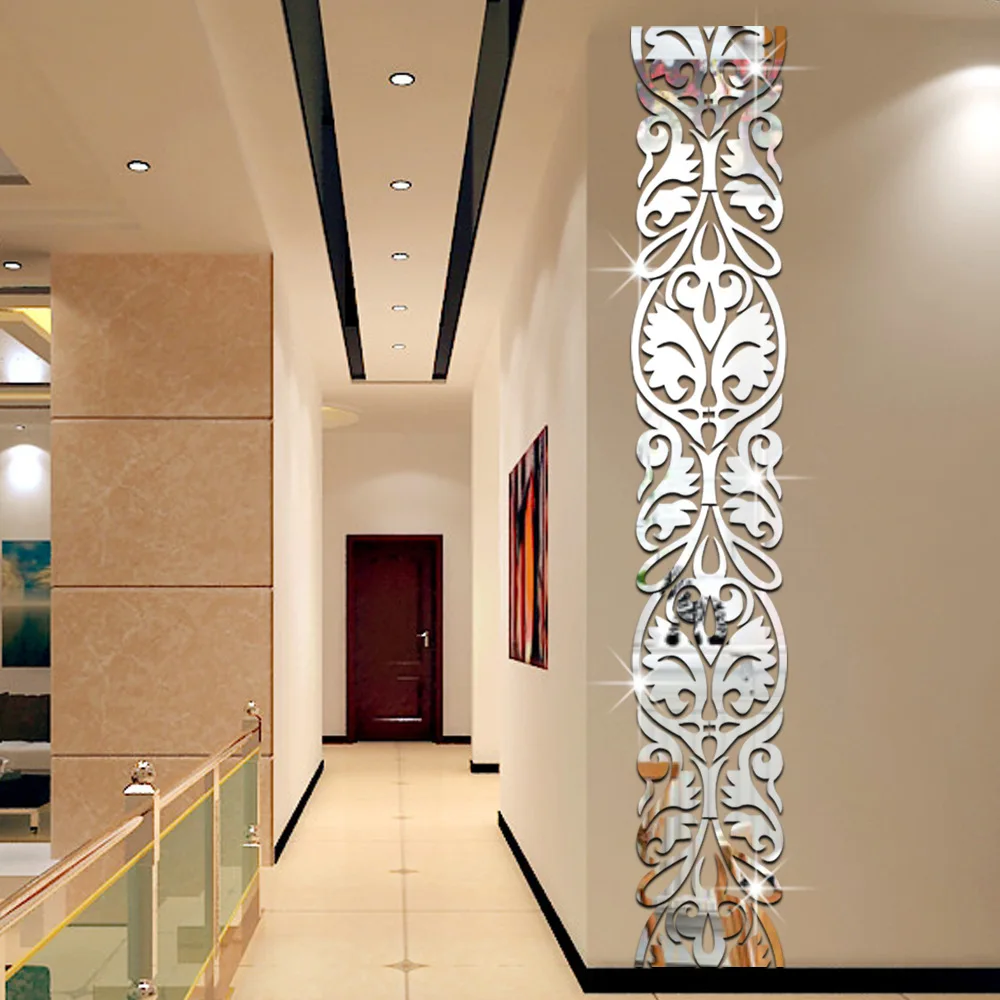 DIY домашний Декор Гостиная вход ТВ фон украшение зеркало настенные наклейки акриловые 3D зеркальные наклейки Фреска