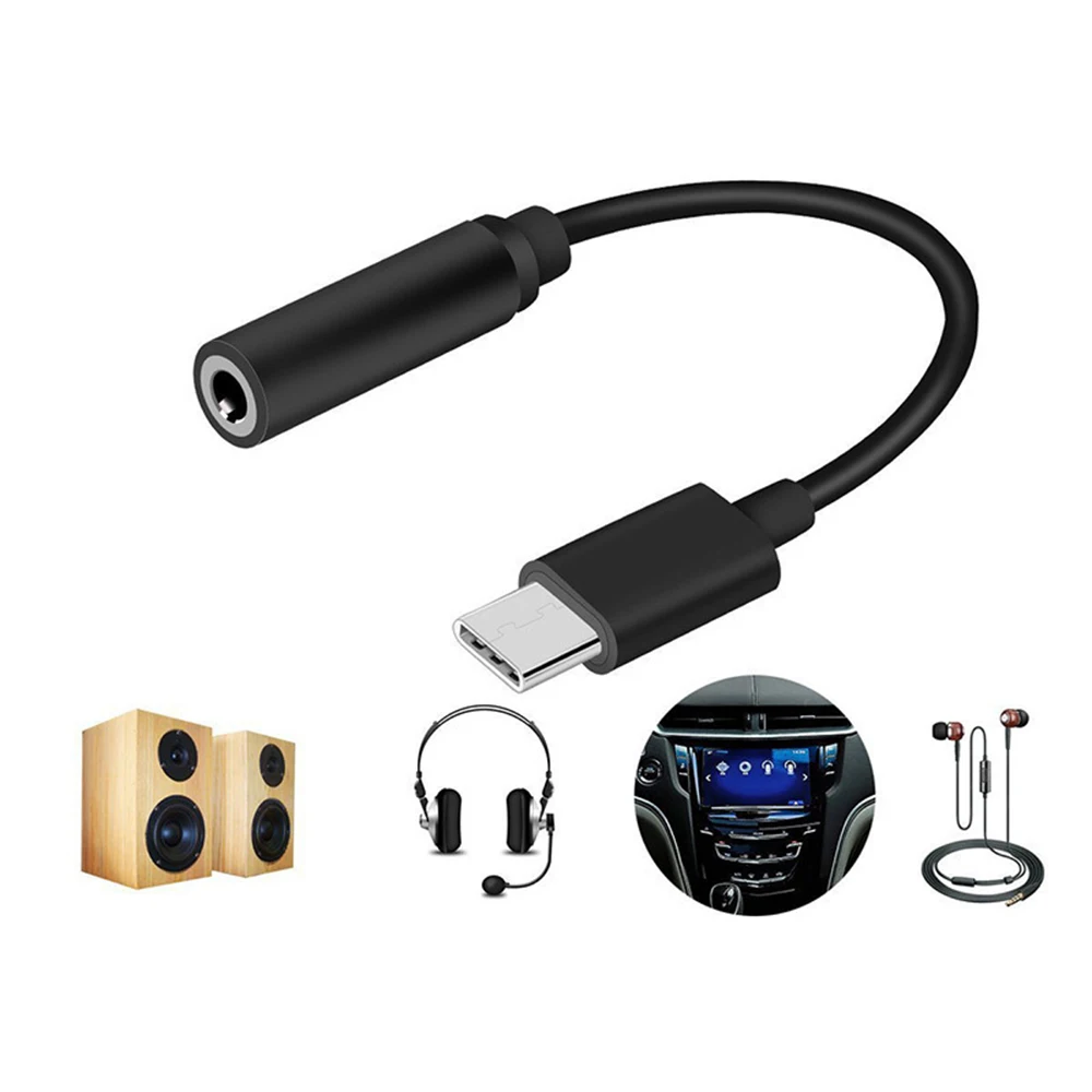 

New Type-C to 3.5mm Jack Earphone Extension Cable USB C Headphone Audio Adapter Converting Audio Cable