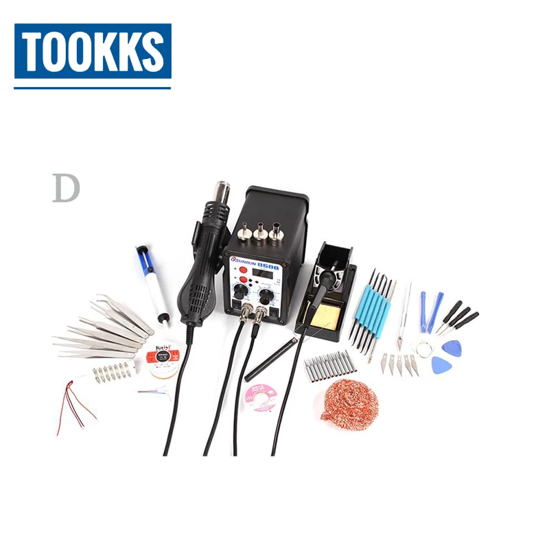 220V/110V BGA Rework Station Sumsour 8586 2 In 1 Hot Air Gun Soldering Iron Desoldering Welding Equipment With Soldering Tools 220V/110V BGA Rework Station Sumsour 8586 2 In 1 Hot Air Gun Soldering Iron Desoldering Welding Equipment With Soldering Tools