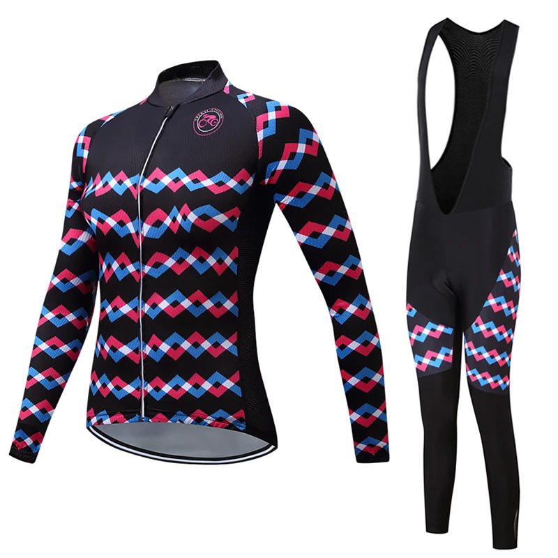 Pro Winter cycling jersey women thermal fleece long sleeve Road bicycle