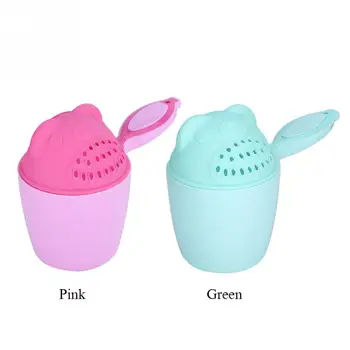 

Baby Shampoo Cup Summer Cute Bear Baby Kid Washing Hair Spoon Cup Kids Bath Tool Bathing Flusher 2018 Protection Eye Pink Green