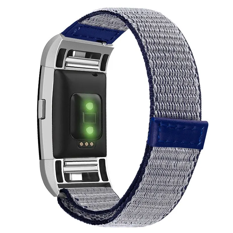 Заменить Для мужчин Т-образным ремешком спортивный браслет нейлон ткали ремешок для Fitbit Charge 2 диапазона сердечного ритма Смарт часы