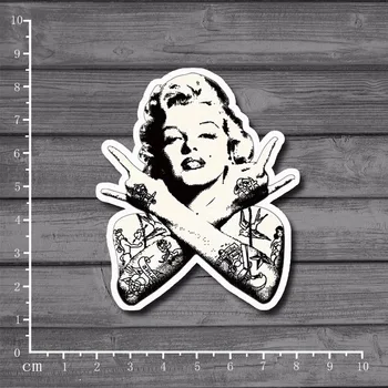 

Black&White Tattoo Monroe Waterproof Kids Toy Suitcase Stationery Sticker On Laptop Notebook Luggage Tide Brand Stickers[single]