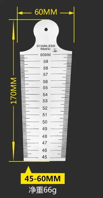 Нержавеющая сталь клин щуп метрический датчик для свечей зажигания щель отверстие наполнитель измерительный Клин коническая линейка для замера глубины измерительный инструмент - Цвет: 45-60mm