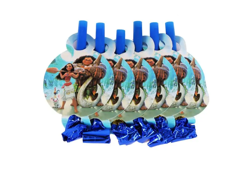

6Pcs Moana Cartoon Funny Whistles Childrens Moana Party Supplies Birthday Party Blowing Dragon